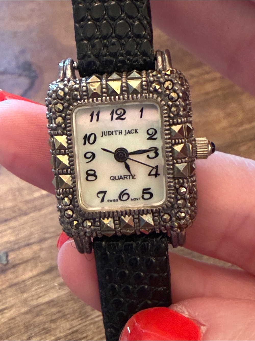 Vintage Judith Jack Sterling Silver Marcasite Watch